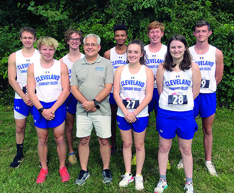 Pictured: front row (l-r) Kinser Hudson, Coach Steve McCachren, Lindy Jenkins, Madison McCabe; back row (l-r) Dylan Williams, Noah Lesser, William Fuzie, Jonas Guffey, and Drake Ballard.