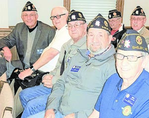 Members of Post 82 attend the Feb. 18, 2019 county  commissioners meeting.