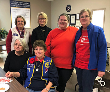 Here are some Senior Auxiliary members who assisted the girls with their special Valentine\'s project. Seated left to right: Martha Bridges and Remine Moss. Standing: Patsy Rountree, Denise Smith, Emily Rountree and Linda Quinlan.