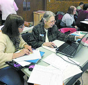 DAR members doing research.