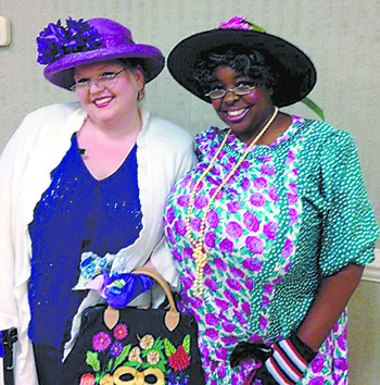 Neal Center employees Laura Sturgis and Linda Geter perform a skit at last years event.