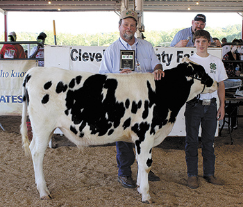 2015 Grand Champion Steer sponsored by Carrol Mitchem, Mitchem\'s Kitchen, Vale, NC. Owned by: Greyson Peeler.  Carrol has graciously sponsored the Grand Champion since the project began in 2008-2009.