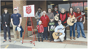The red kettles have been packed away after Christmas, but the Salvation Army offers services to the community throughout the year. Here the Manning family and friends pose at Ingles in Boiling Springs.