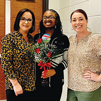 (Left to right): Dr. Shelly Shope, headmaster; Kares Smith; Laura Beth Richardson, Dean of Intermediate Education.
