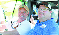 Steve Granger, right, participates in the 2015 Save A Life Golf Classic with John Sossoman, who is the father of Steve\'s donor.