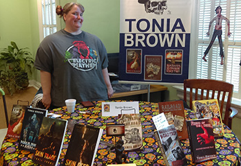 Author Tonia Brown displays her books for sale at the 2017 Read Local Author Fair.