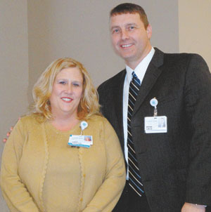 Cindy Proctor with Brian Gwyn, President and CEO of Cleveland County HealthCare System.
