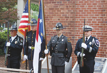 Officers representing the Shelby Police, Kings Mountain Police, Cleveland County Sheriff's Department  and North Carolina State Trooper's all were present to pay homage to those who gave their lives for our county.