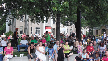 Dedicated crowd enjoys the tunes Uptown Shelby.