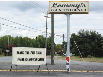 The sign at the corner of Hwy. 226 South and South Post Rd. in Patterson Springs