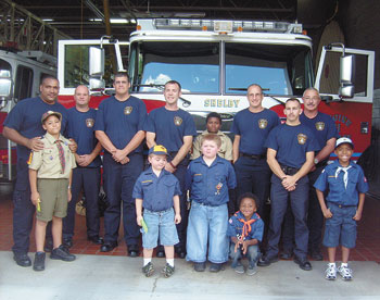 Boy Scout Troop Pack 105  and the Shelby Fire & Rescue Squad.