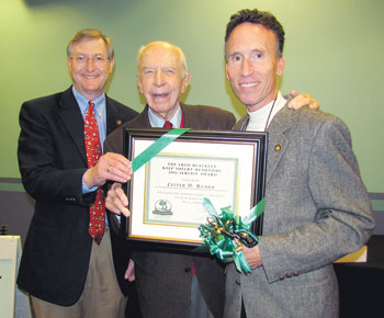 Former Mayor Ted Alexander, Les Roark and Mayor Stan Anthony