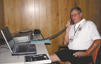 Member Bobby Hamrick in communication at Shelbyâ€™s digital station.