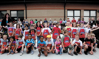First Grade Teacher, Lisa Smith and her students
