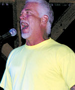 Kerr Palmer warms  up the crowd before the headlining act.