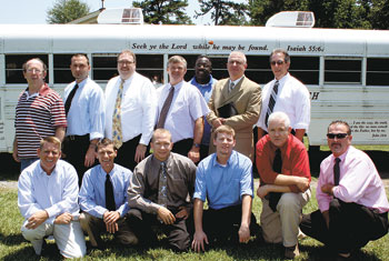 Brother David Piercy and Love Valley Baptist Church Pastor Barry Philbeck present eleven candidates who now have new lives thanks to "The Master's House" program.