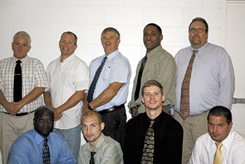 Graduates and members of The Masters House â€“  (l to r) front row: Donald Hunter, Chris Sizemore, Ron Bagwell and Keiffer Hamm. Back Row: Scotty Edwards, Spencer Smith, David Piercy, Danny Faller and Gerald Roberts.