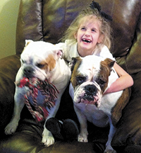 Emily with her dogs  Lola and Jersey