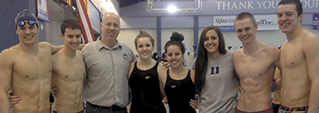 Senior Champs â€“ Riley Brock, Matt Campbell, Coach Dave Messenger, Ann Huston, Annie Shirk, Anne Taylor, Davis Kennedy, and Parker Campbell.