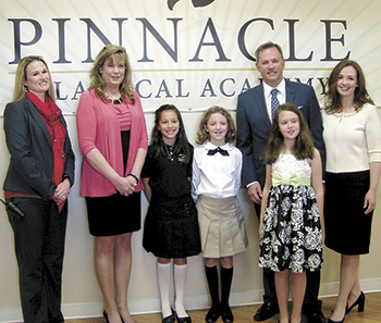 Mrs. Bianca Muller, Dr. Danielle Robinson, Isabella Champion, Julia Hamrick, Lt. Governor Dan Forest,  his daughter Olivia and wife Alice. 