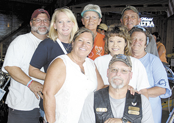 L-R: Cathy Robertson, Robin Wilson and Debbie Gaffney.  Back row l-r:  Sandy Allen, Pam Allen, Debbie Mitchell and Ronnie Mitchell. Bill Robertson is seated in very front. 