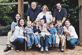 Ray and Ann Hurley are pictured with their daughter Megan Dezendorf and her husband Kent (left) and son Shawn Hurley and his wife Cathy (right) amongst their many grandkids.