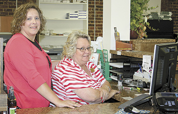 Manager, Lindy Wease and Assistant Manager, Gail Lemmons at the new N.C. License Plate Agency at 118 N. Morgan Street, Shelby.