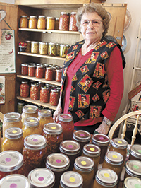 Besides quilting, canning in the old time way is another passion of Doris Hicks.