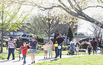 Kids arrive at Patriots Park in Kings Mountain