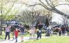 Kids arrive at Patriots Park in Kings Mountain